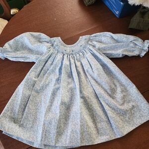 Petit Ami Blue Floral Smocked Dress